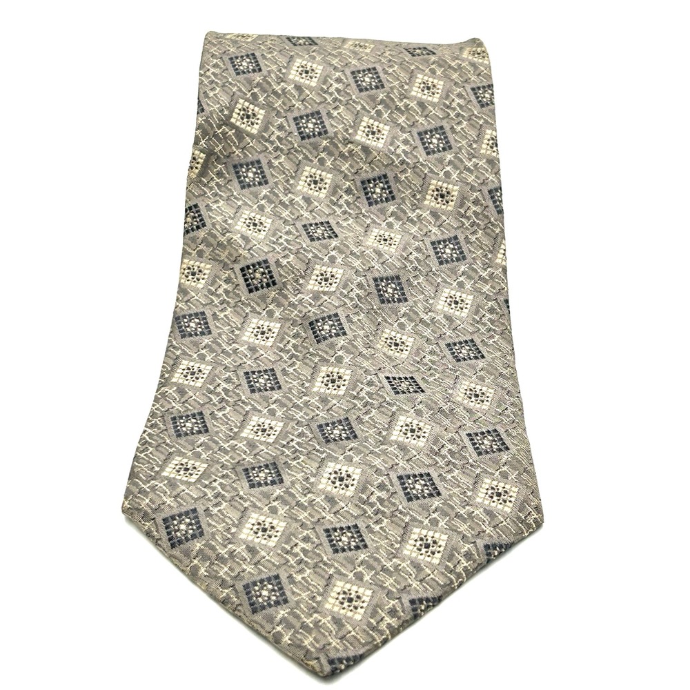 Stacy Adams 100% Silk Made‎ USA Mens Necktie Silver Square 4 Width 58 Length